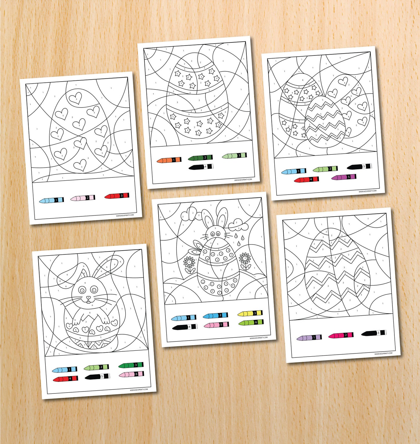 Easter Color By Number Book (10 pages)