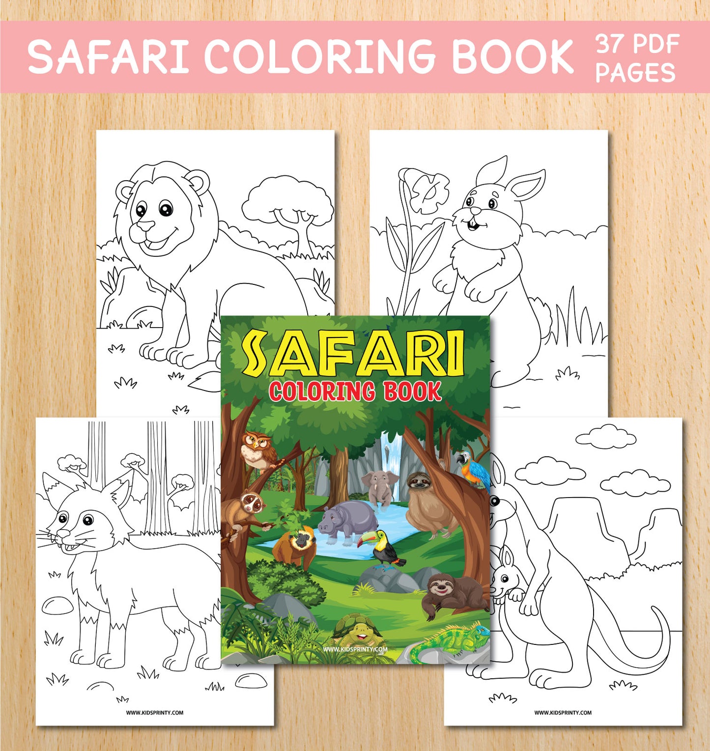 Safari Coloring Book (37 Pages)