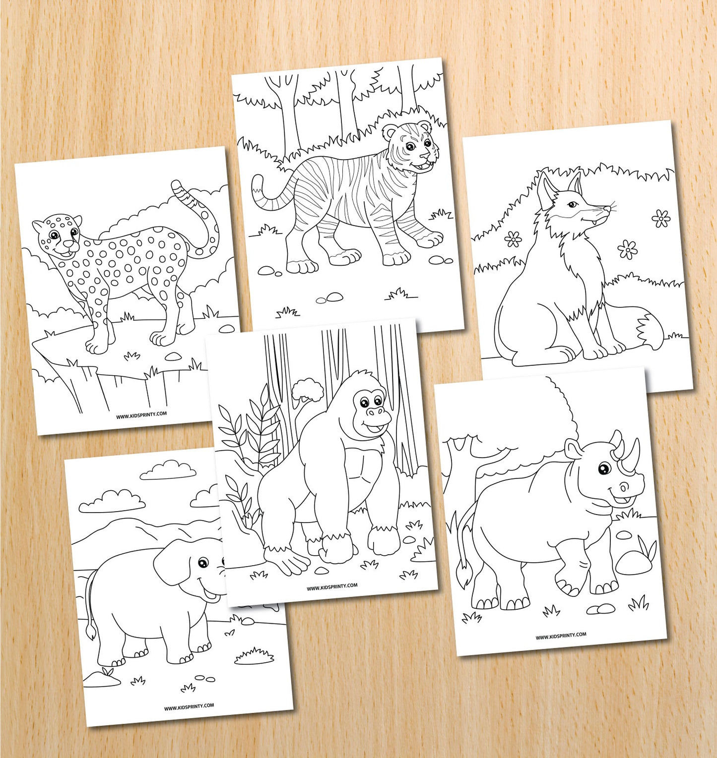 Safari Coloring Book (37 Pages)