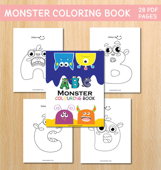 ABC Monster Coloring Book (28 Pages)