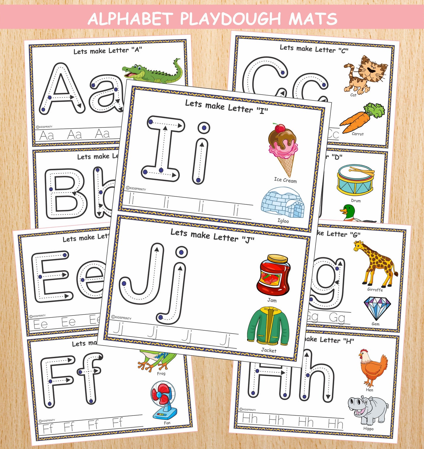 Alphabet Play Dough Mats (13 Pages)