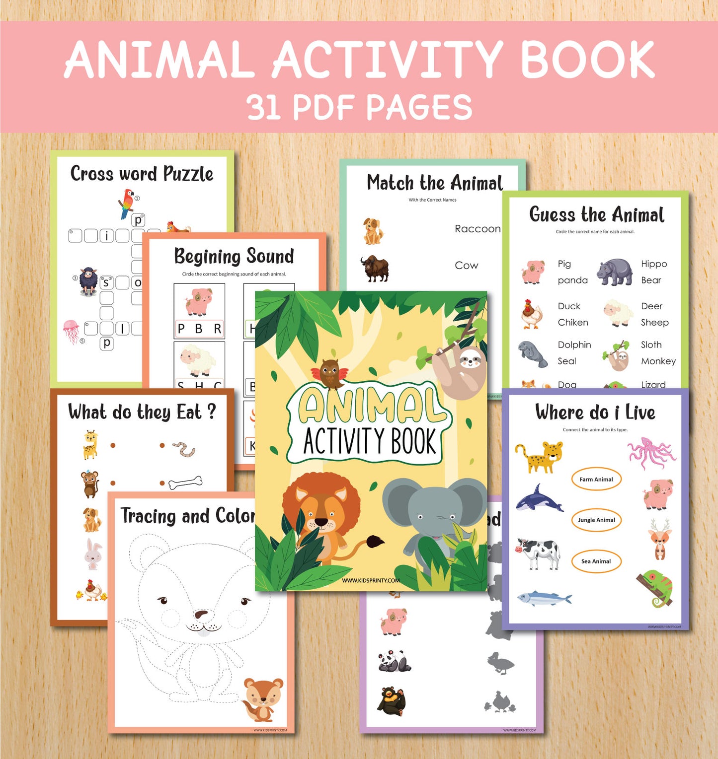 Animal Activity Book (31 Pages)