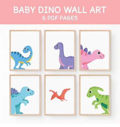 Baby Dinosaur Wall Art Set (6 Pages)
