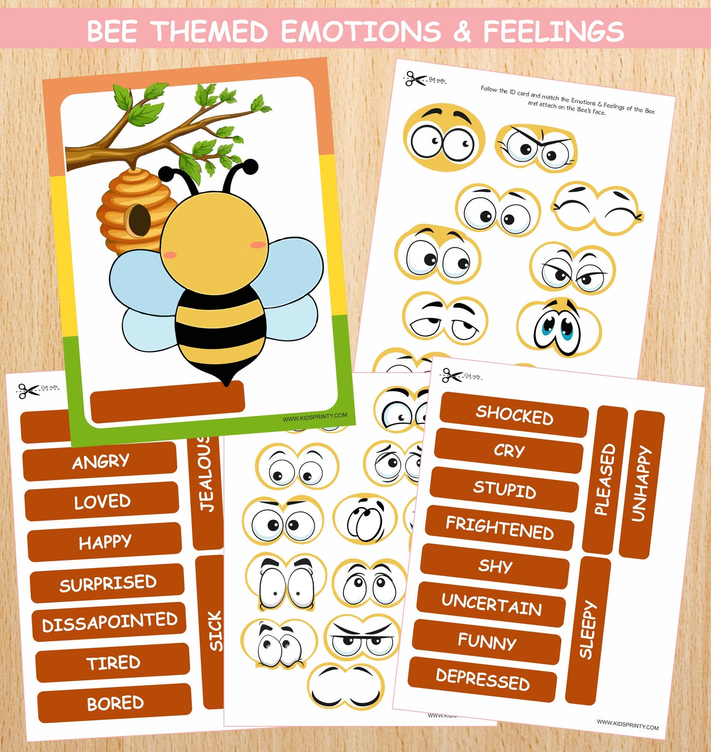 Bee Emotion Activity Sheets