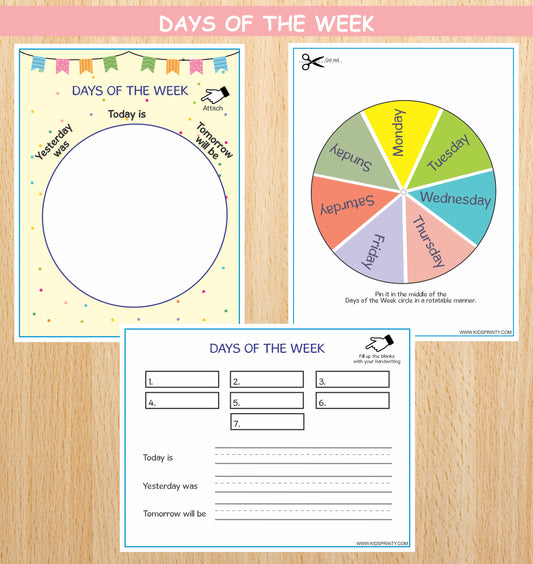 Days of the Week Wheel Activity Sheets