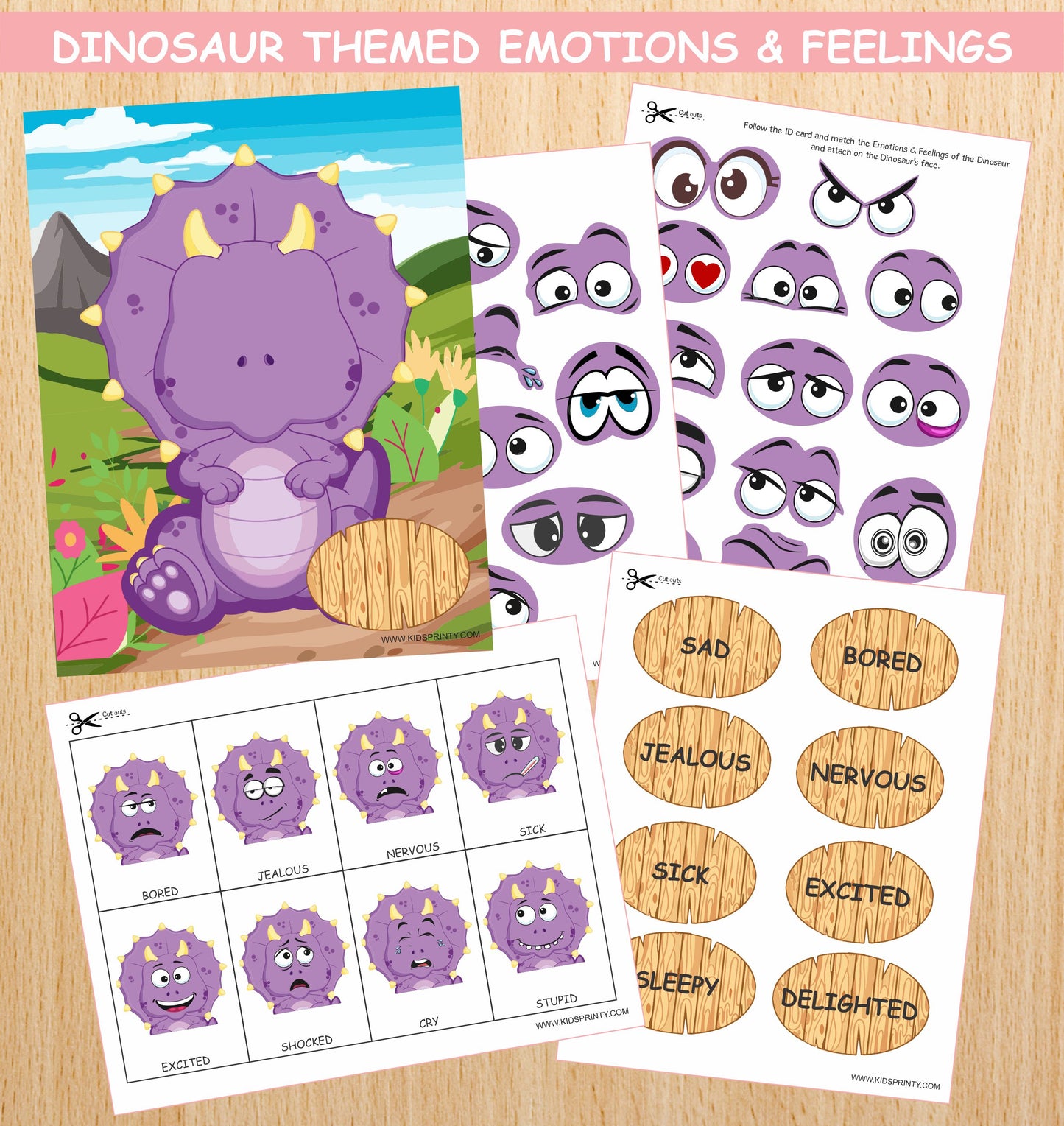 Dinosaur Emotion Activity Sheets