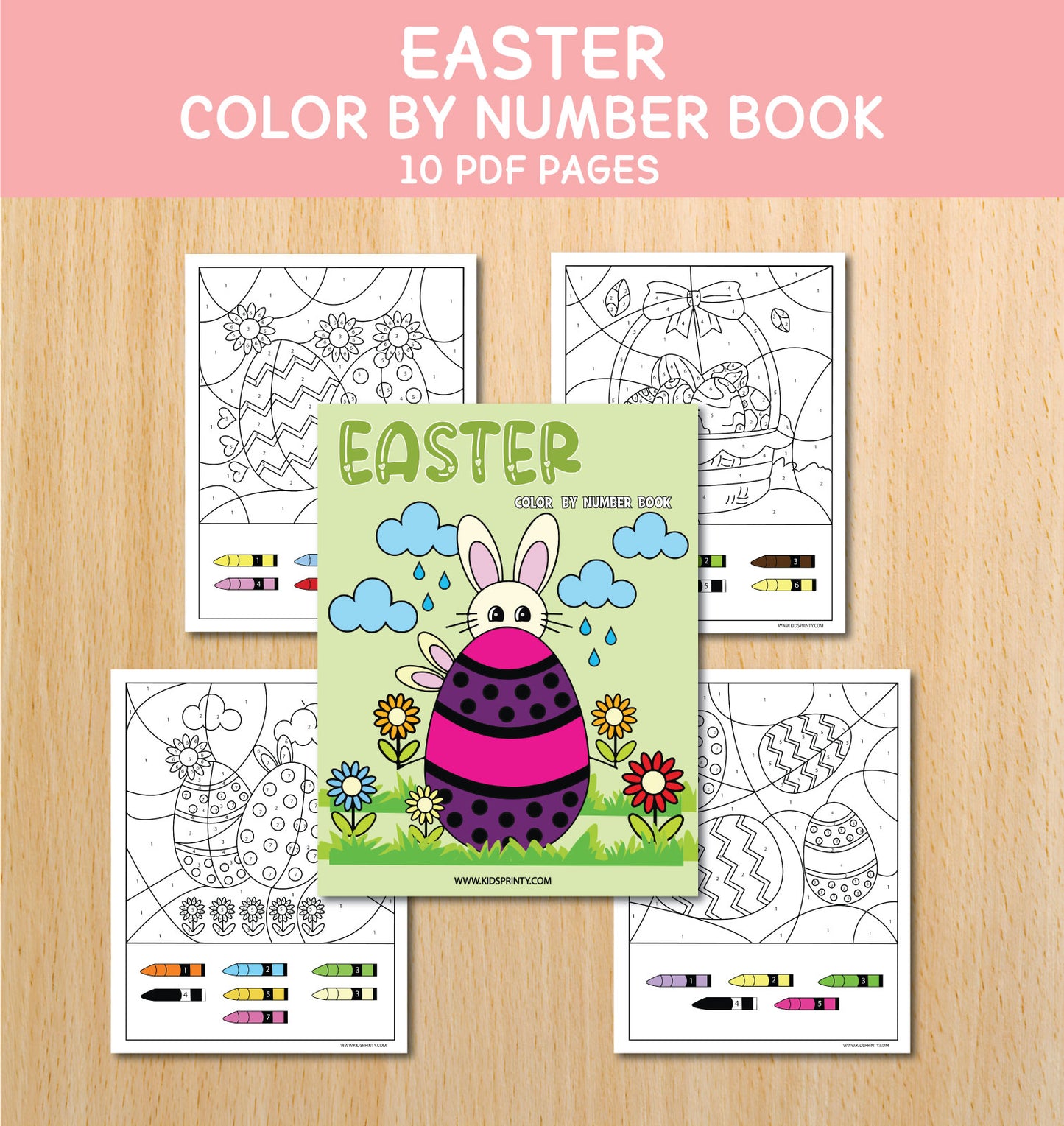 Easter Color By Number Book (10 pages)