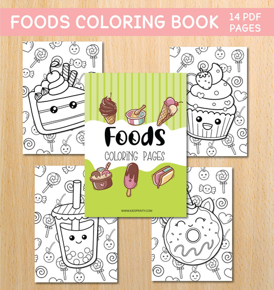 Foods Coloring Book (14 Pages)