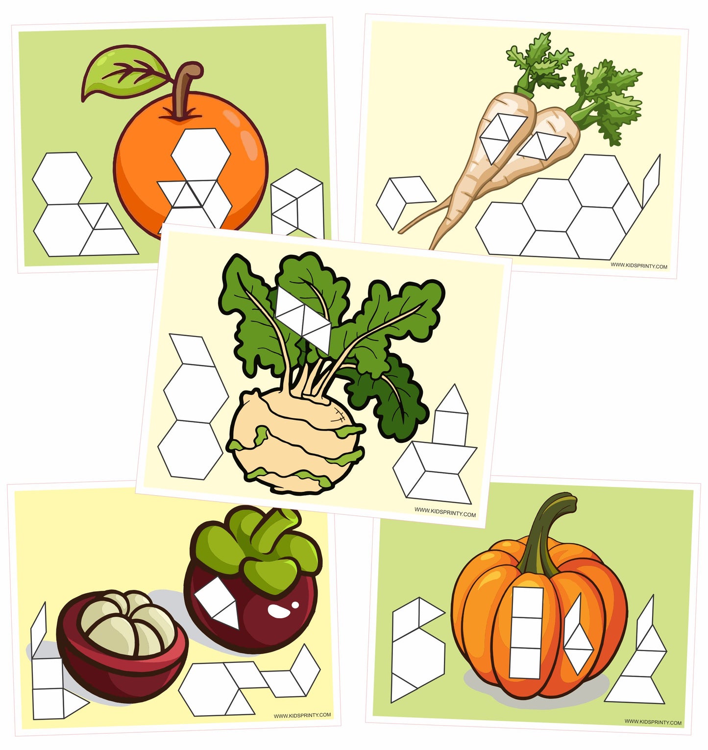 Fruits & vegetables Pattern Block Mats (10 Pages)