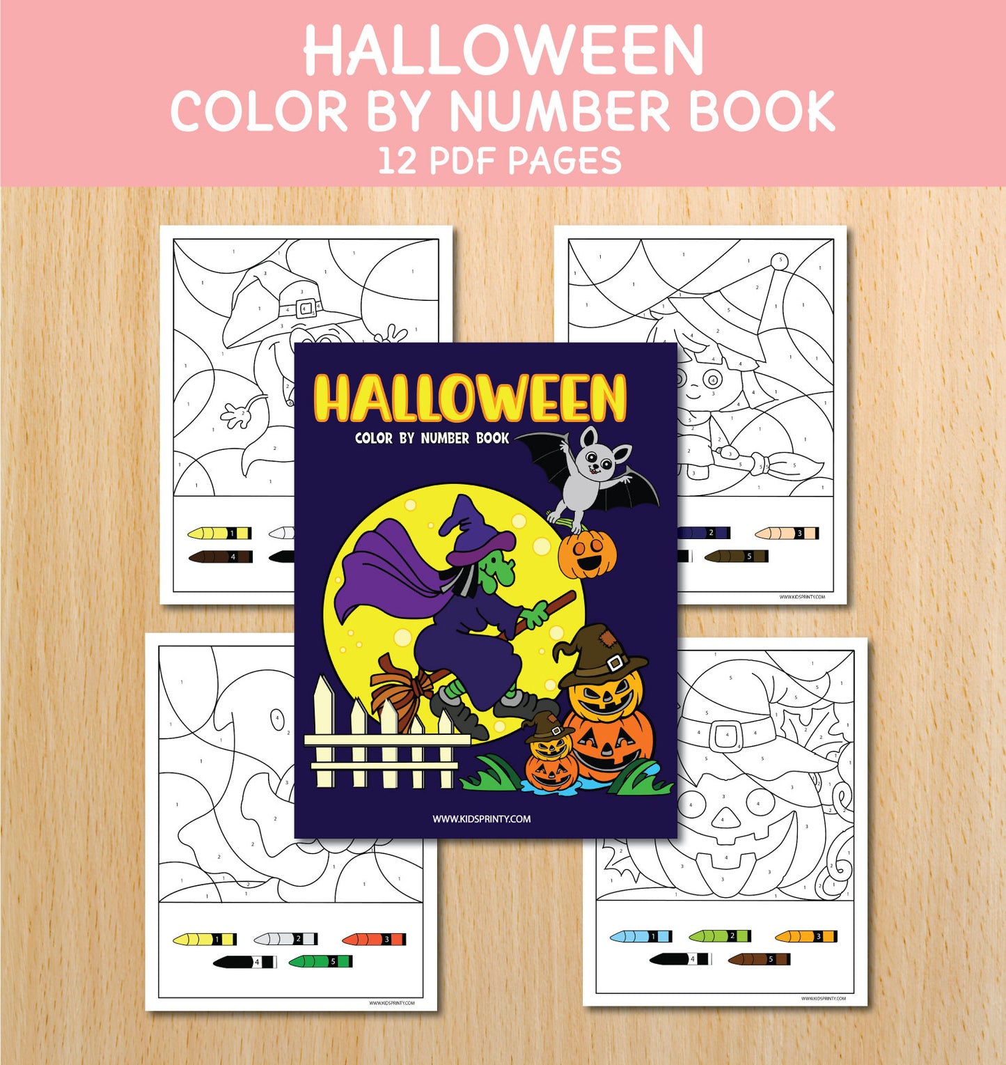 Halloween Color By Number Book (10 Pages)