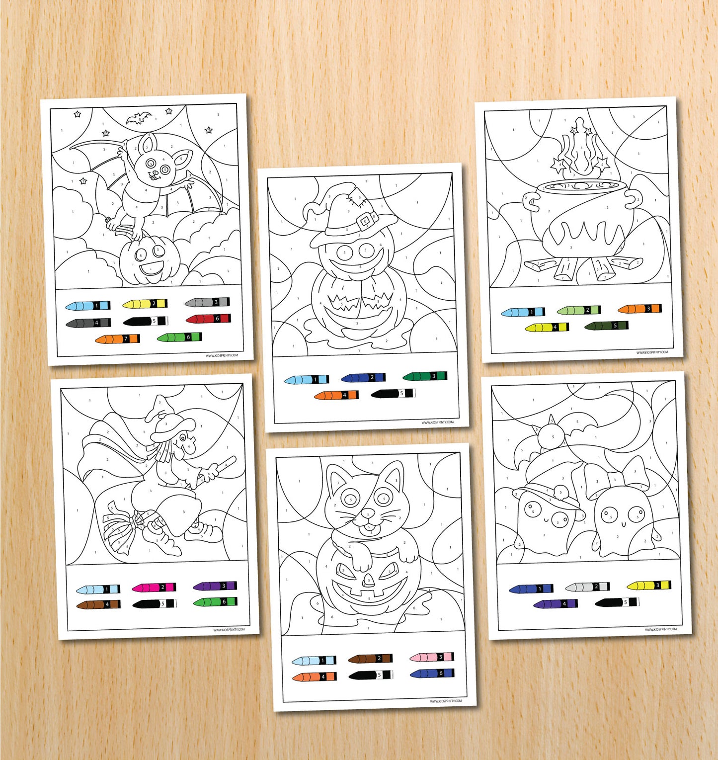 Halloween Color By Number Book (10 Pages)