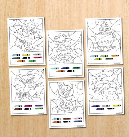 Halloween Color By Number Book (10 Pages)
