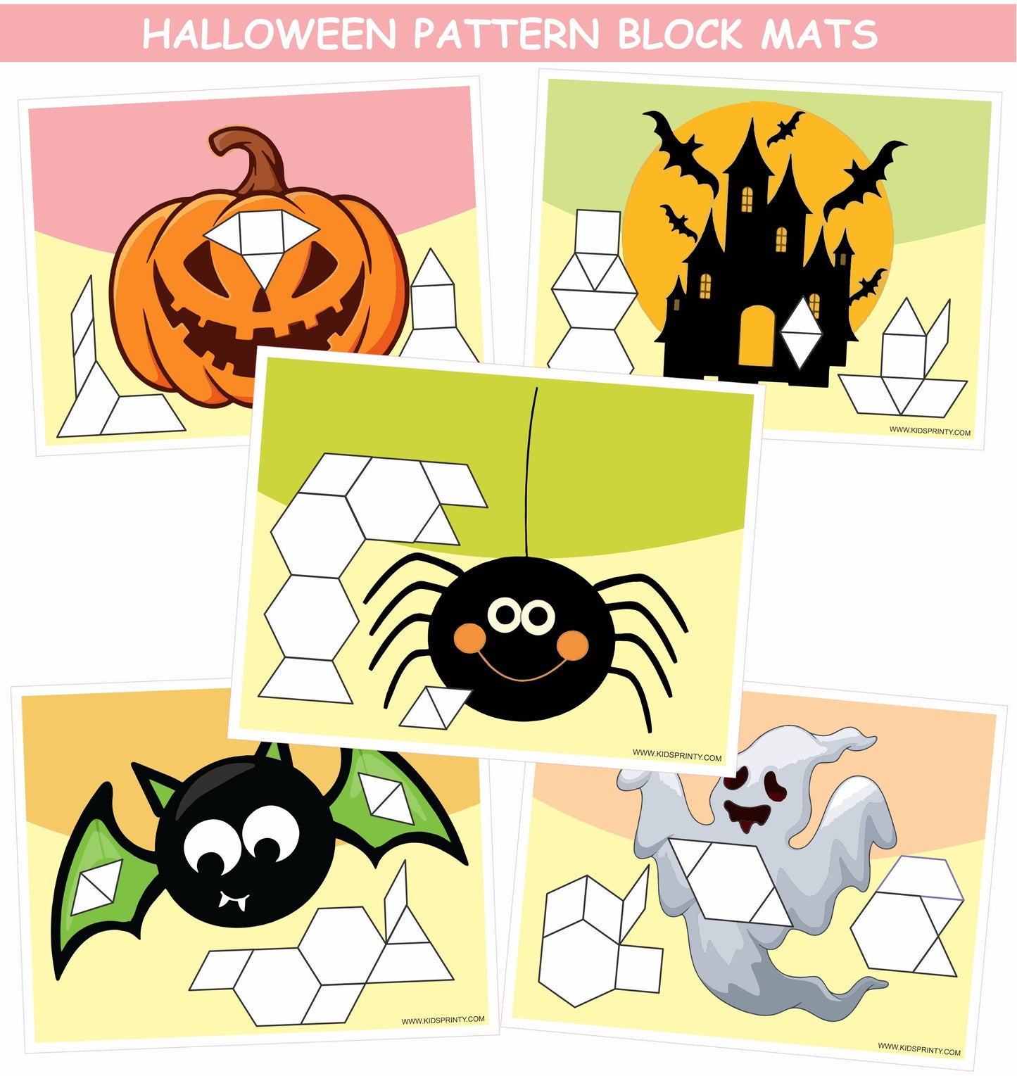 Halloween Pattern Block Mats (10 Pages)