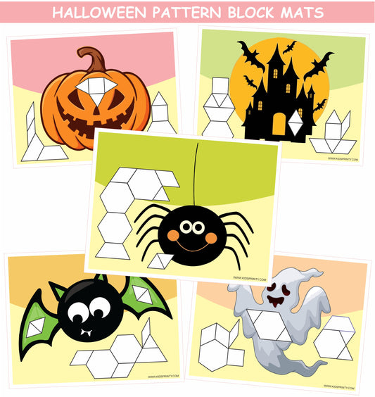 Halloween Pattern Block Mats (10 Pages)