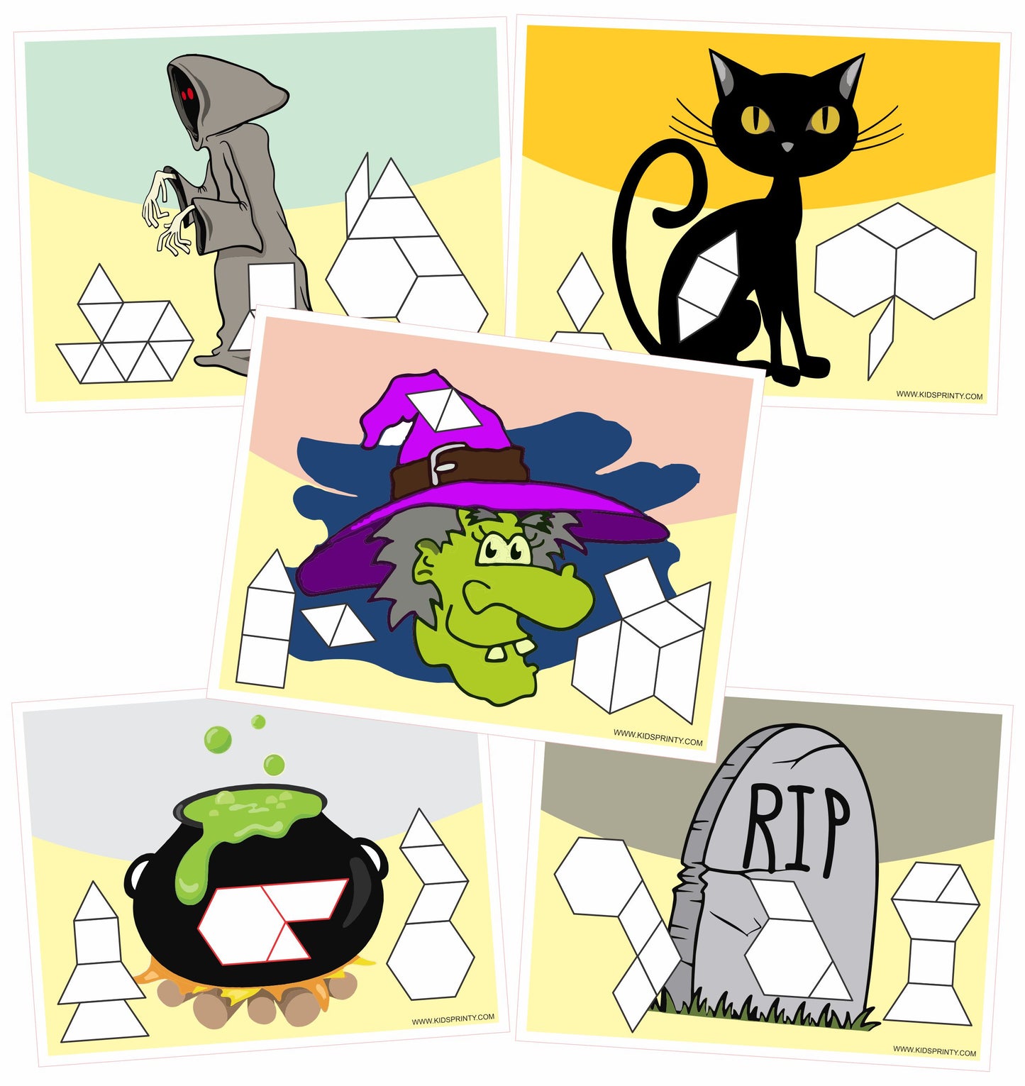 Halloween Pattern Block Mats (10 Pages)