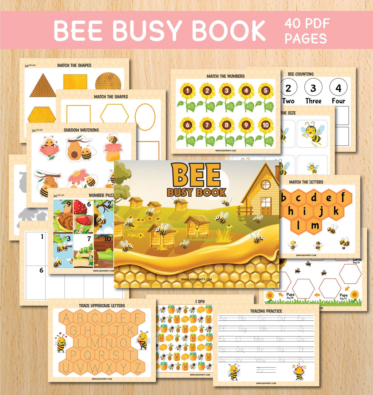 Honey Bee Busy Book (40 Pages)