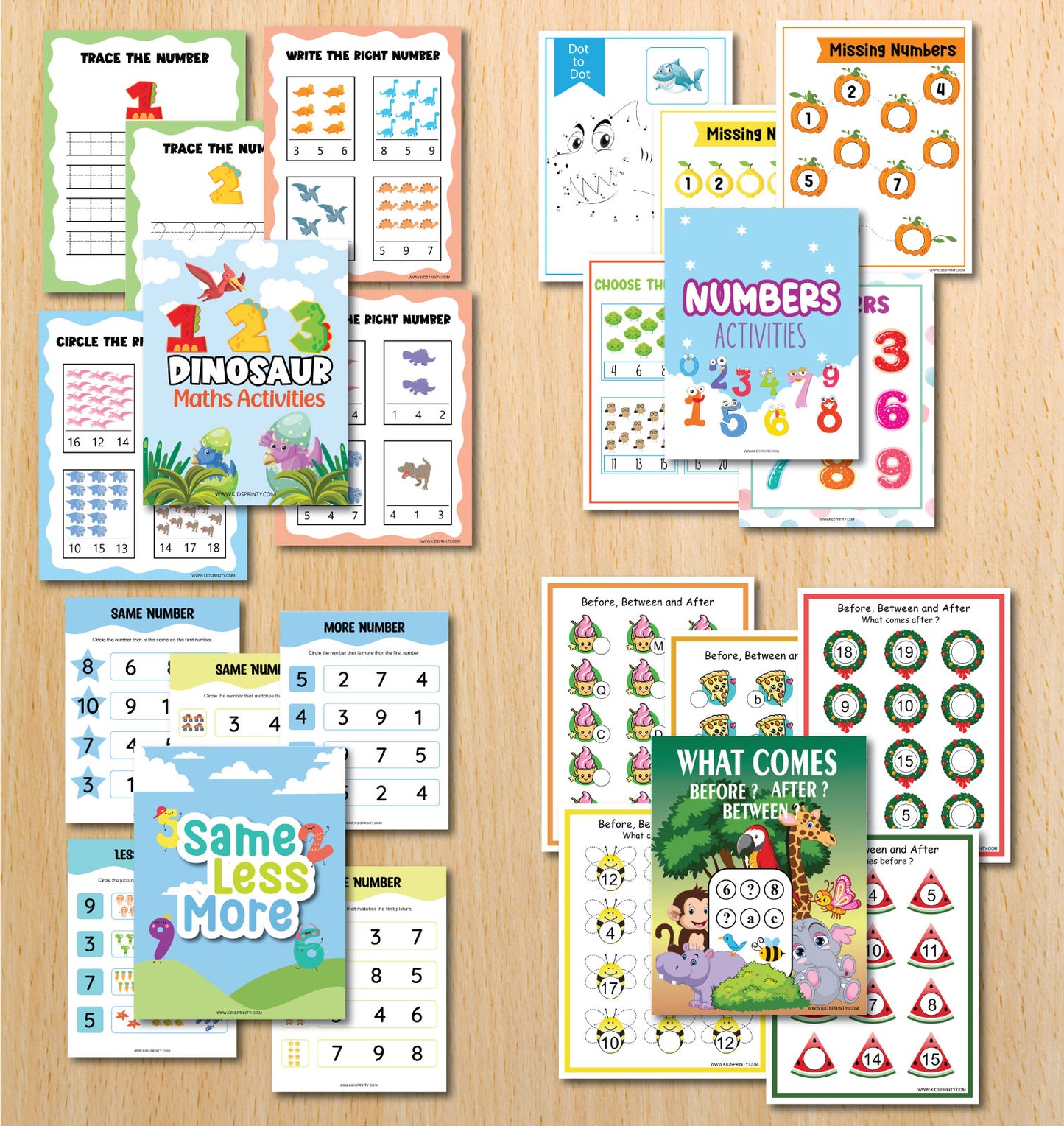 Math Activity Books Bundle (547 Pages & 100 Flash Cards)