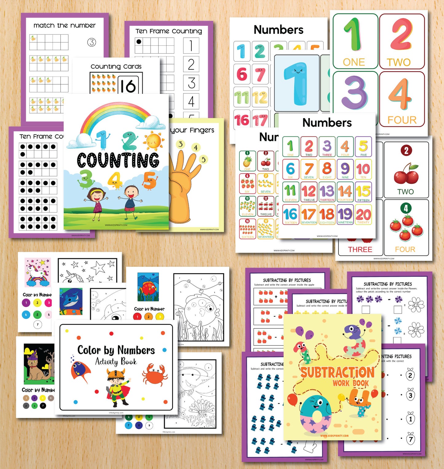 Math Activity Books Bundle (547 Pages & 100 Flash Cards)