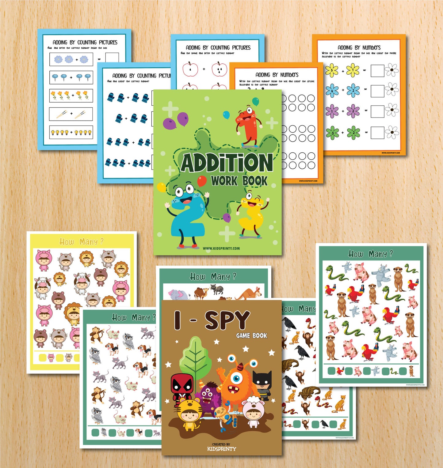 Math Activity Books Bundle (547 Pages & 100 Flash Cards)