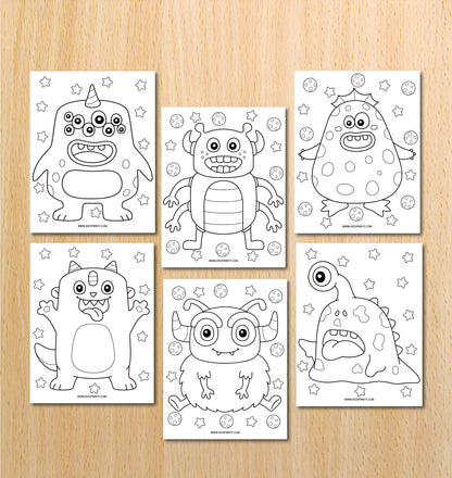 Monsters Coloring Book (17 Pages)