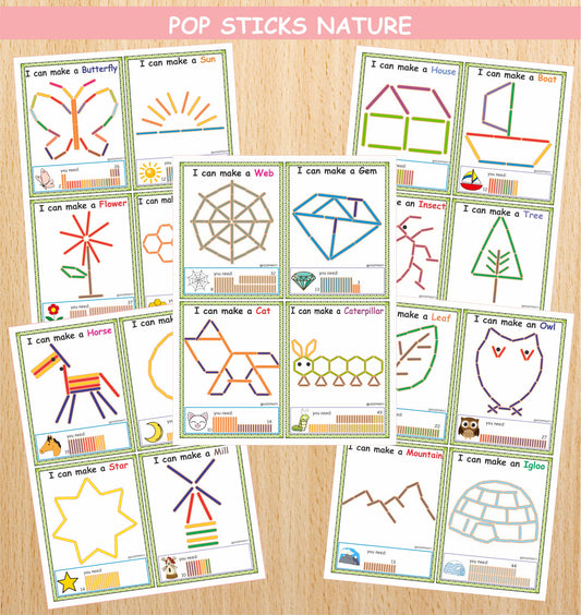 Nature Popsicle Sticks (20 Visual Cards)