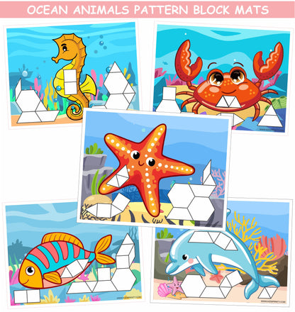 Ocean Animals Pattern Block Mats (10 Pages)