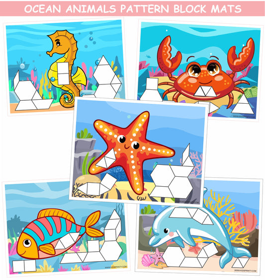 Ocean Animals Pattern Block Mats (10 Pages)