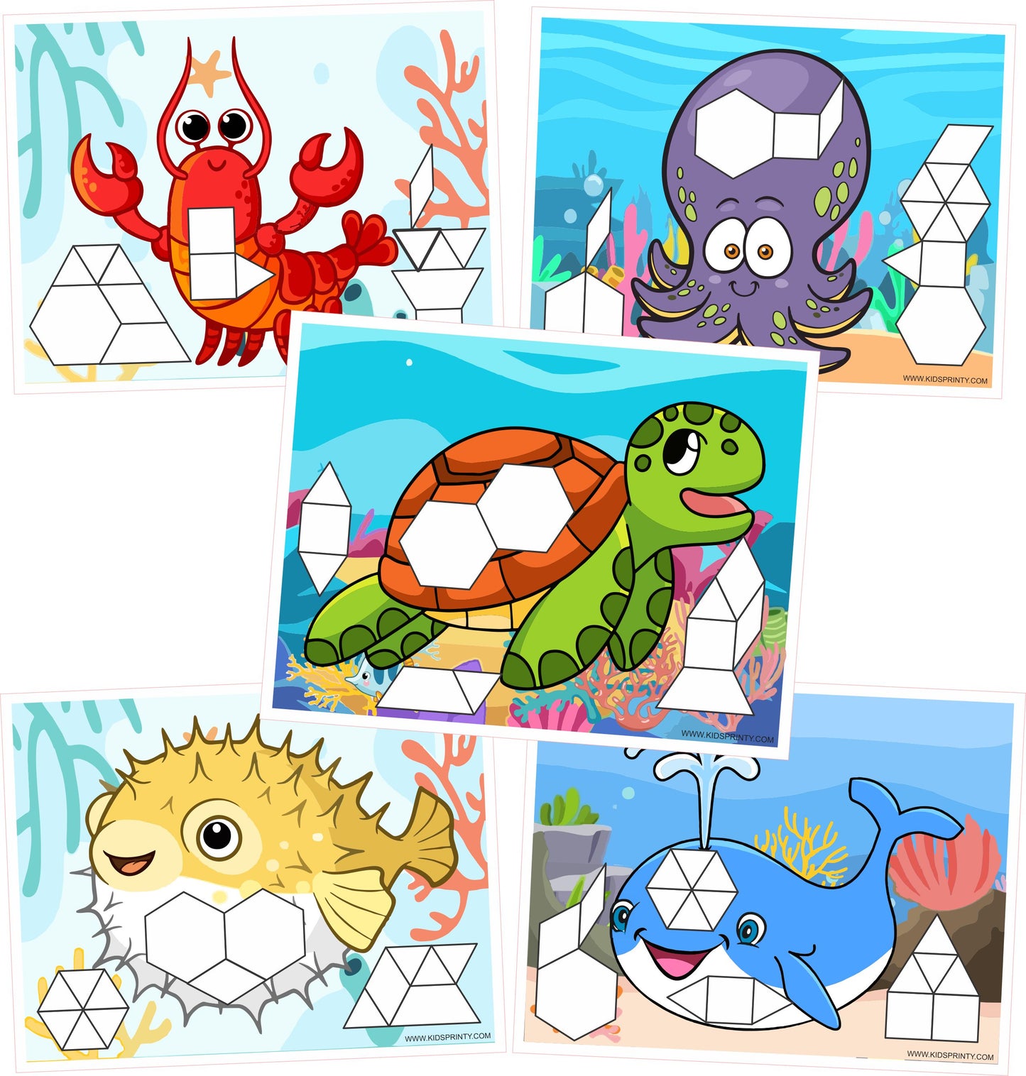 Ocean Animals Pattern Block Mats (10 Pages)