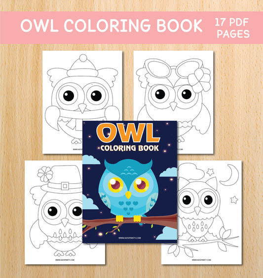 Owl Coloring Book (17 Pages)