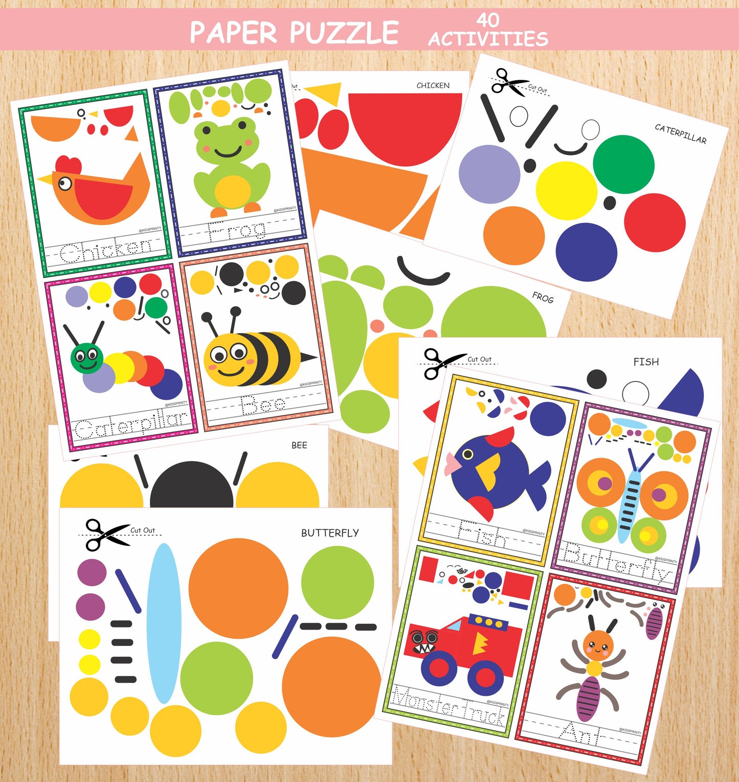 Paper Crafts Activity Sheets (50 Pages)