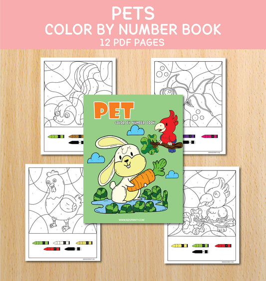 Pets Color By Number Book (10 Pages)