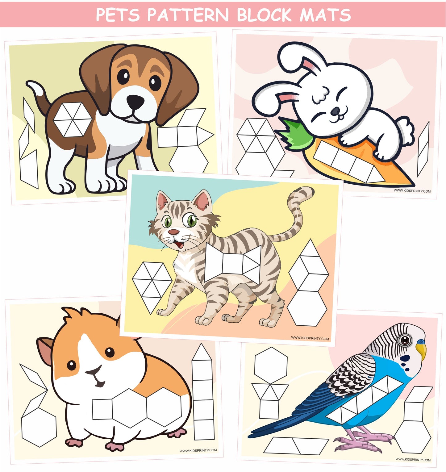 Pets Pattern Block Mats (10 Pages)