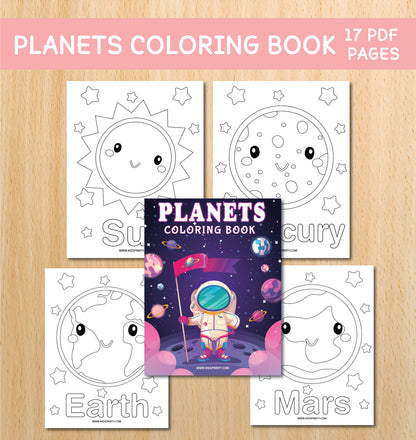 Planets Coloring Book (17 Pages)