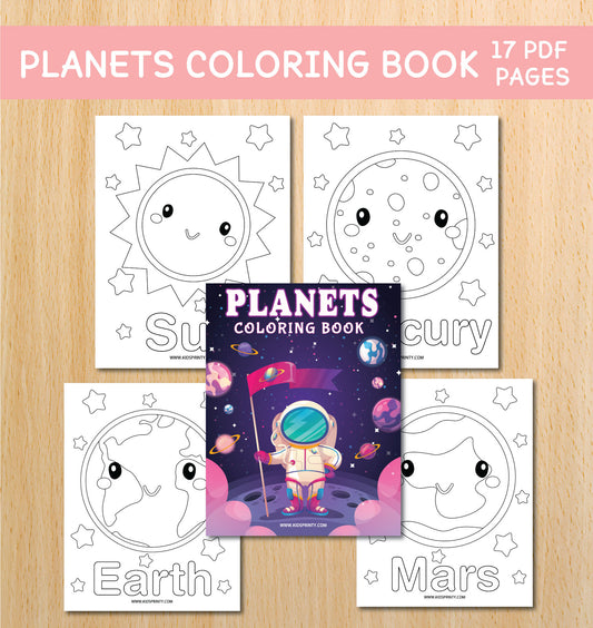 Planets Coloring Book (17 Pages)