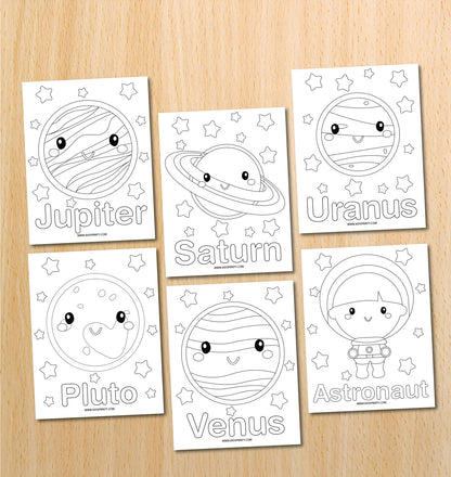 Planets Coloring Book (17 Pages)