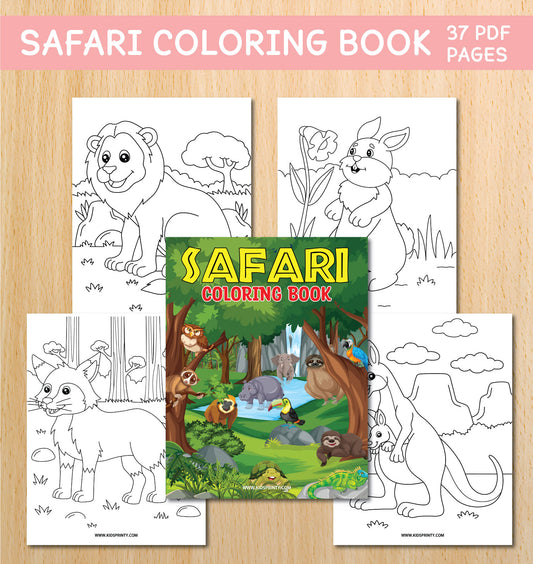 Safari Coloring Book (37 Pages)