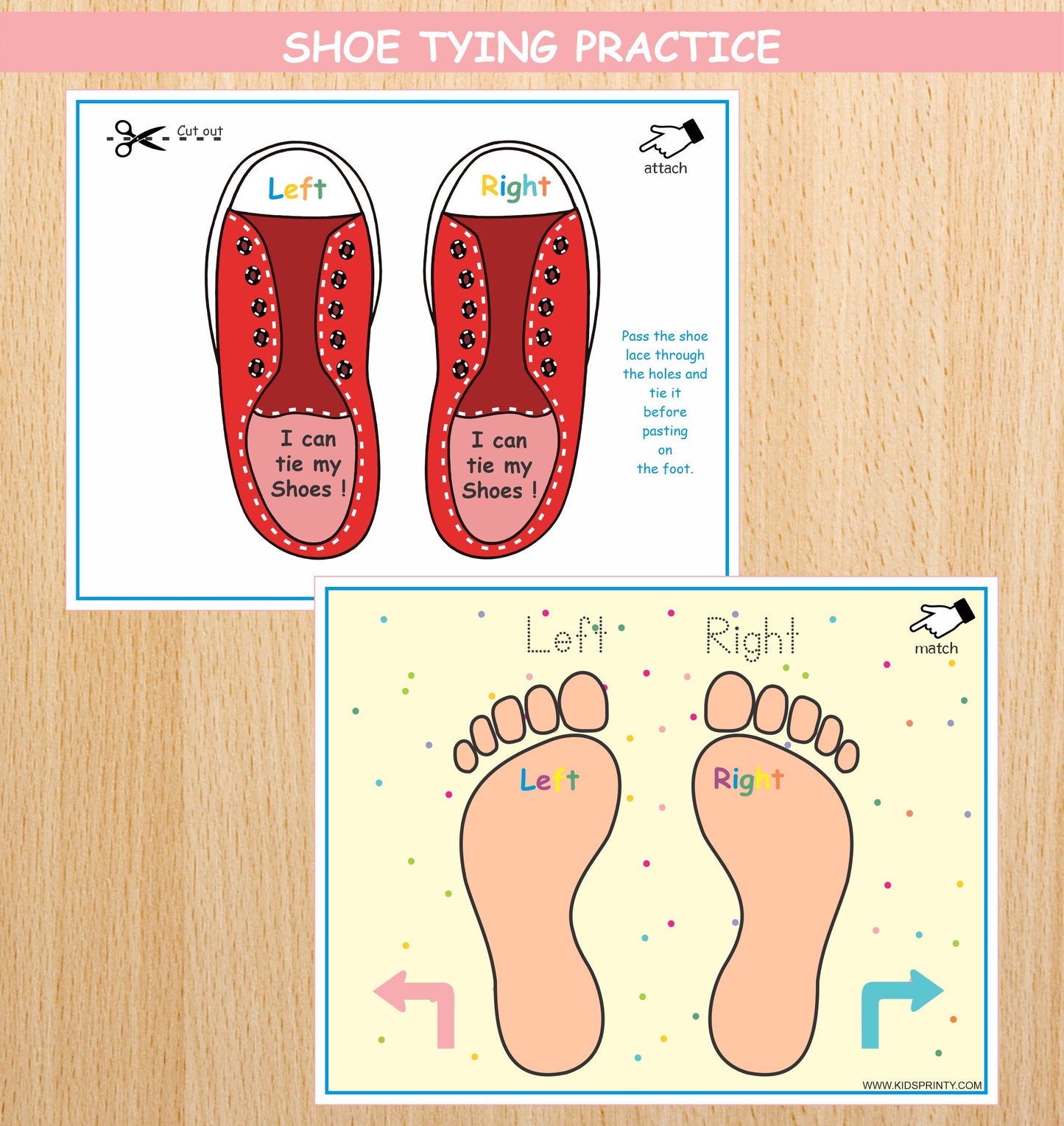 Shoe Tying Practice Activity Sheets