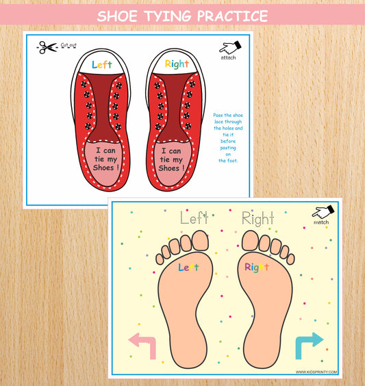 Shoe Tying Practice Activity Sheets