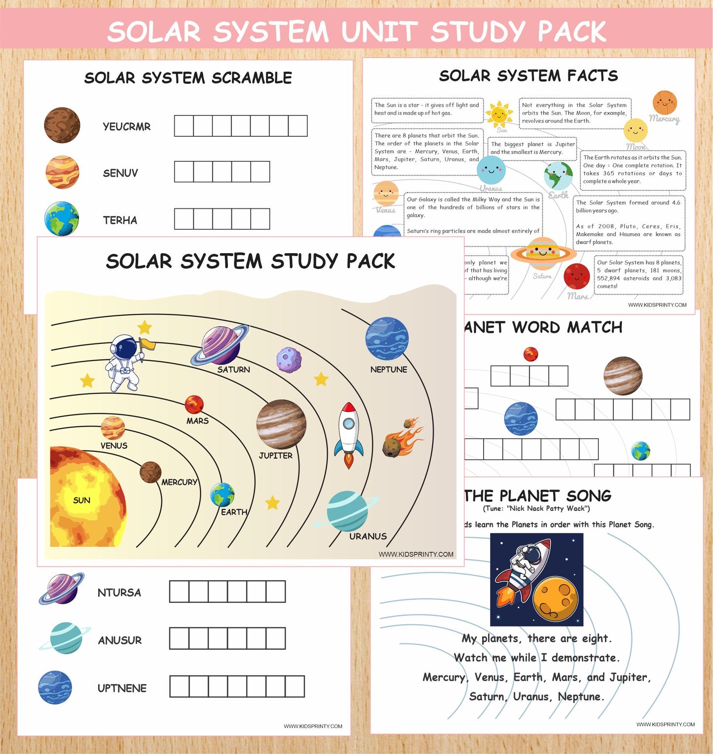 Solar System Unit Study Pack (10 Pages)