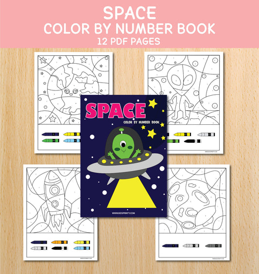 Space Color By Number Book (10 Pages)