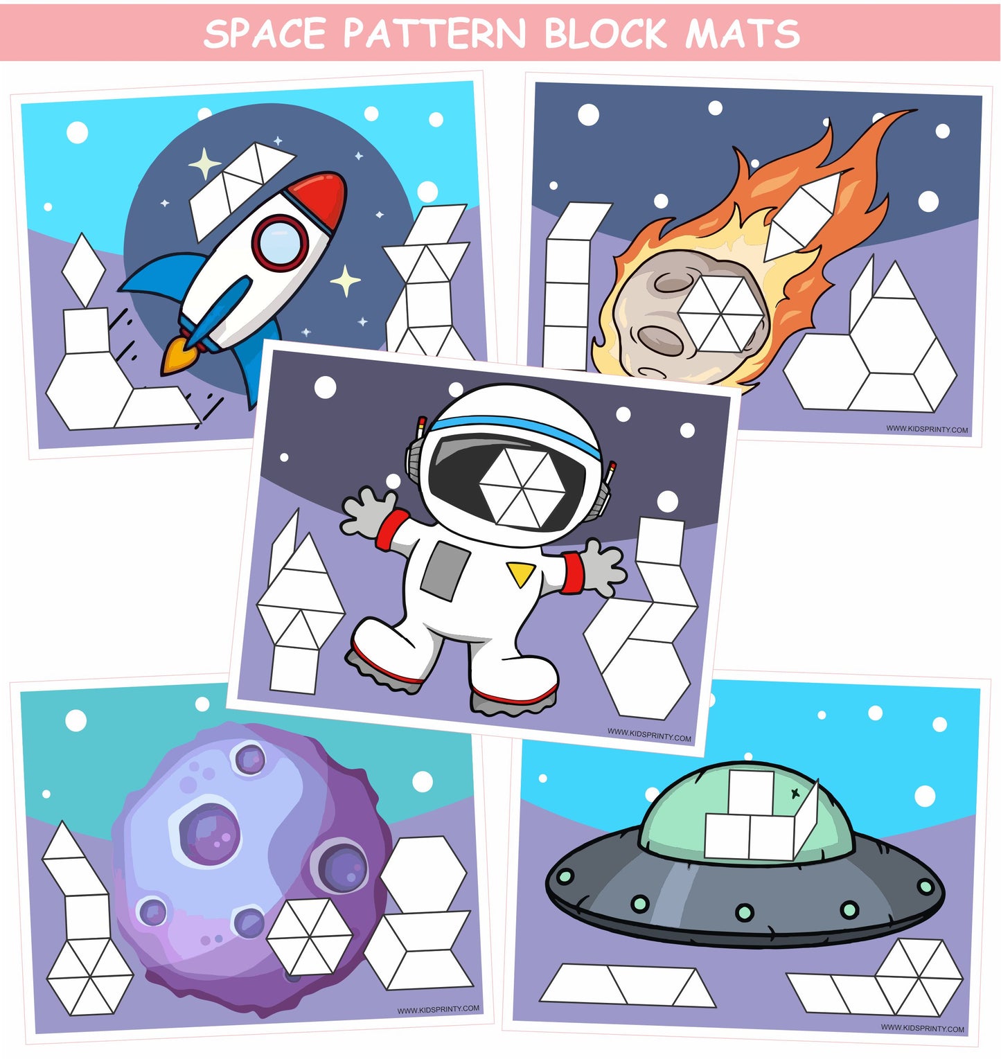 Space Pattern Block Mats (10 Pages)