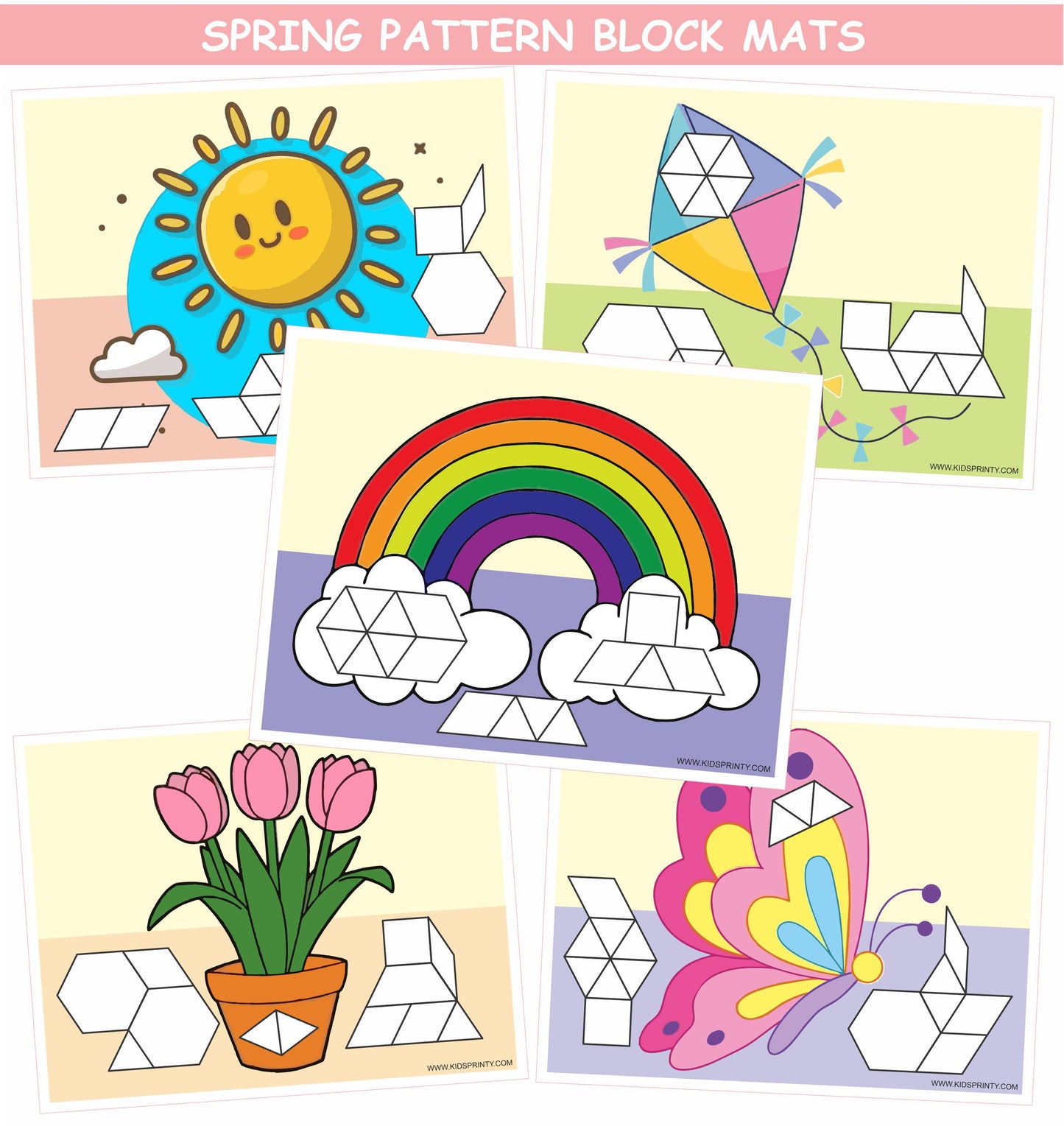 Spring Pattern Block Mats (10 Pages)