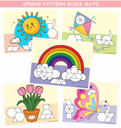 Spring Pattern Block Mats (10 Pages)