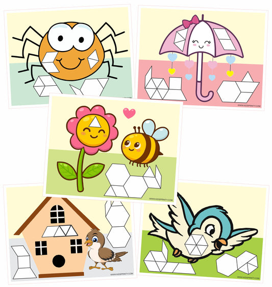 Spring Pattern Block Mats (10 Pages)