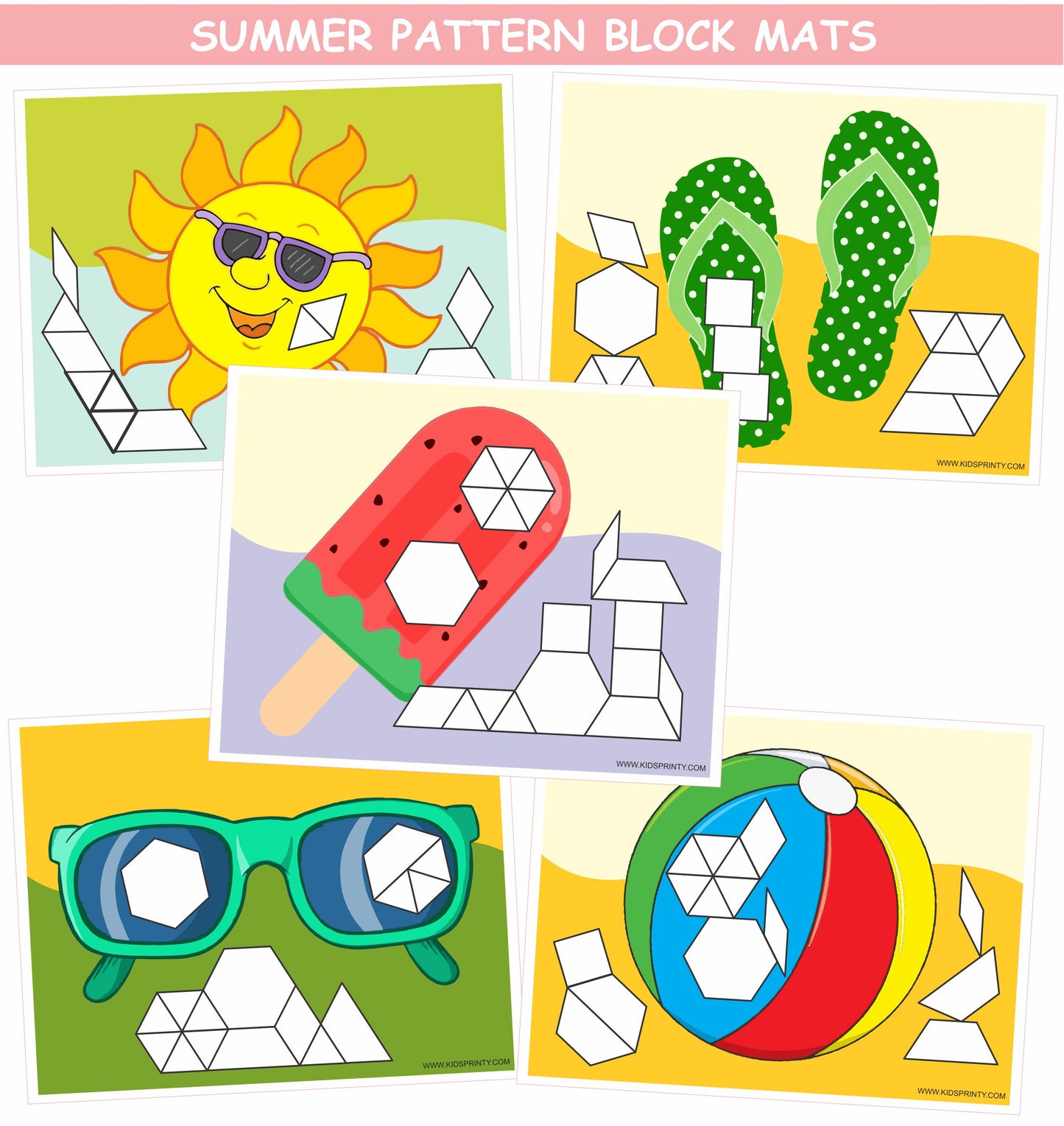 Summer Pattern Block Mats (10 Pages)