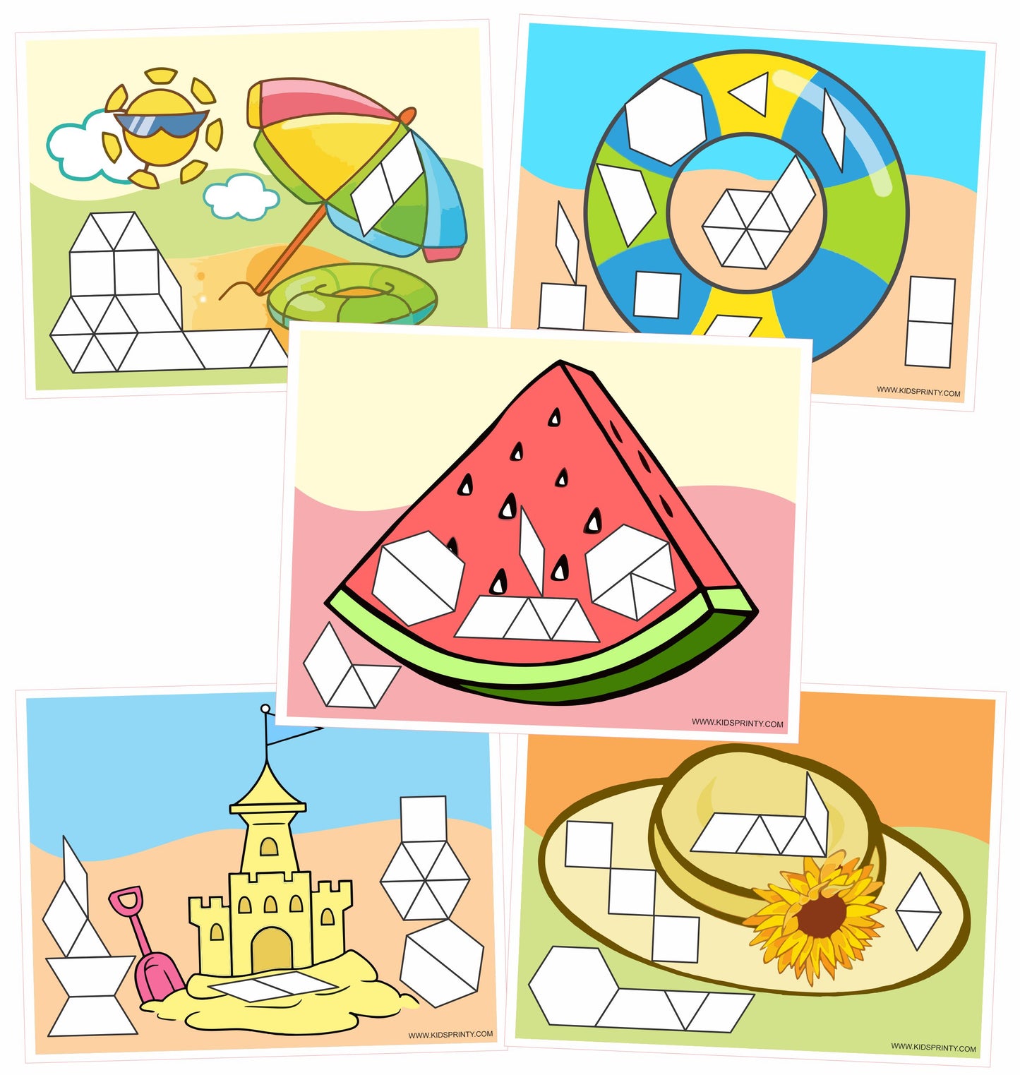 Summer Pattern Block Mats (10 Pages)