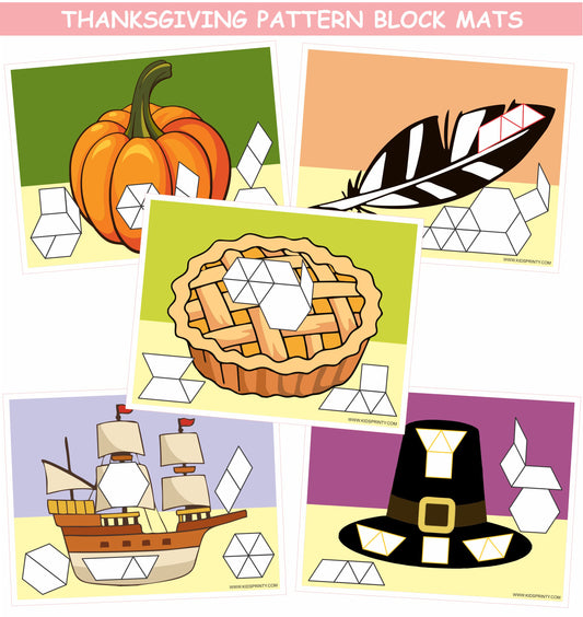 Thanksgiving Pattern Block Mats (10 Pages)