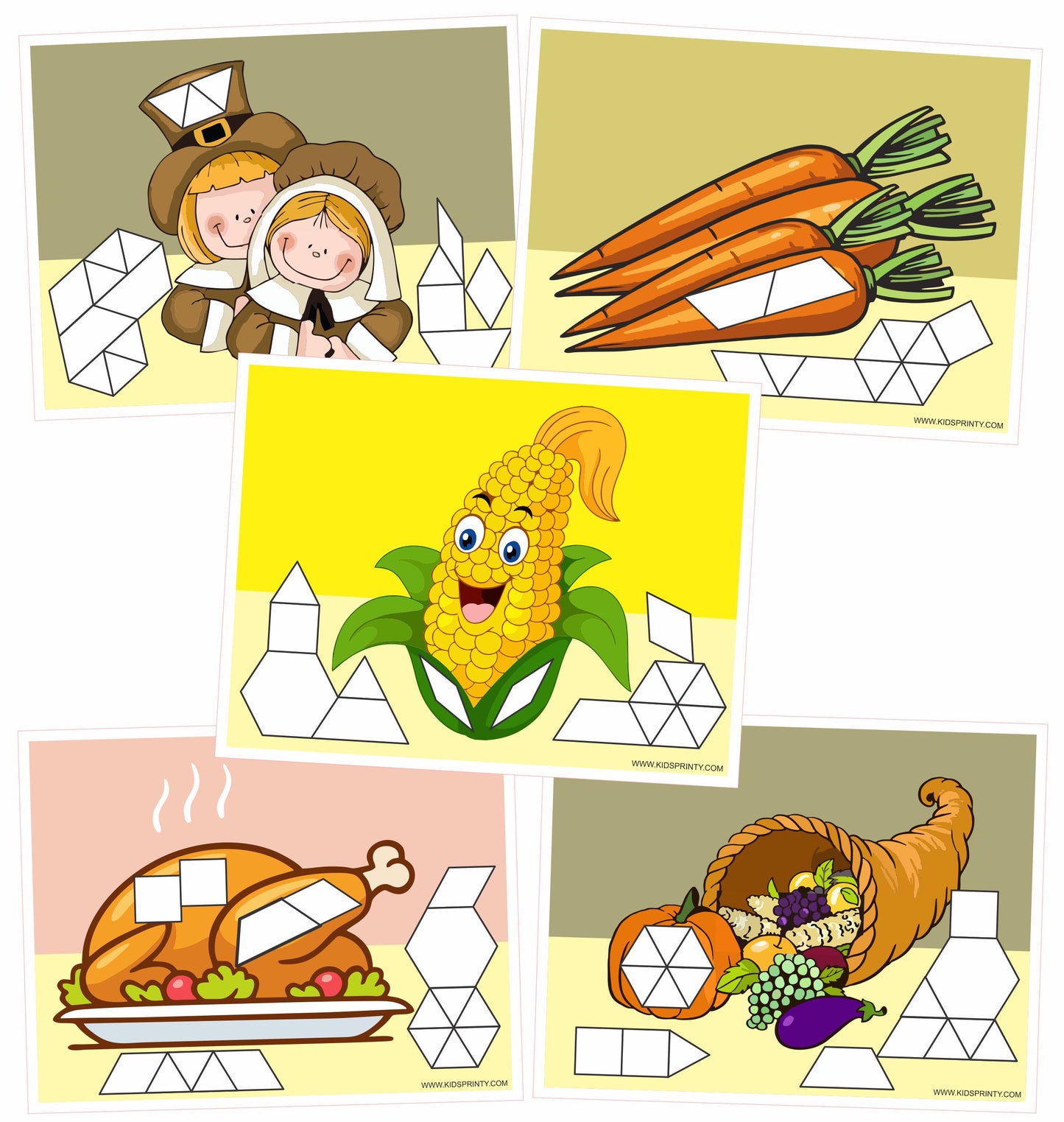 Thanksgiving Pattern Block Mats (10 Pages)