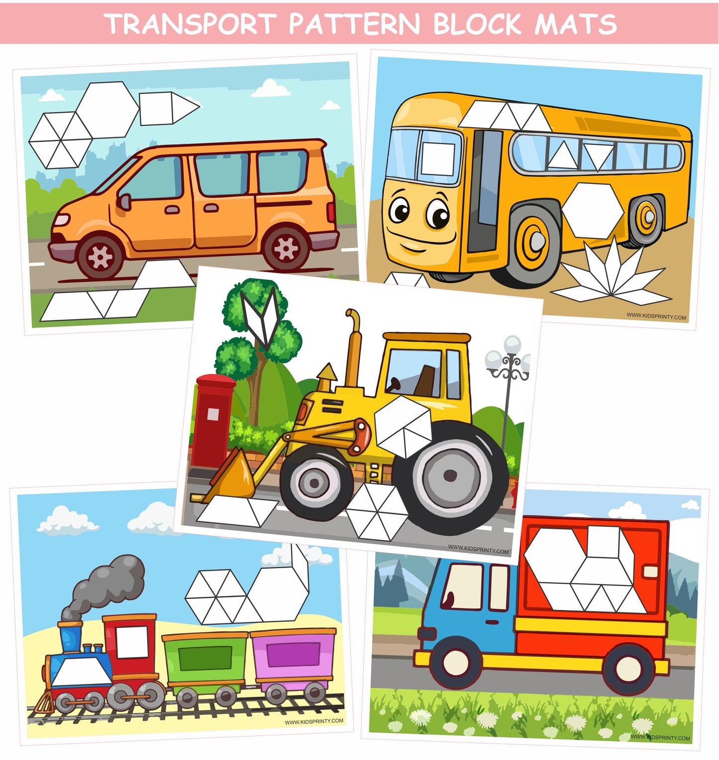 Transport Pattern Block Mats (10 Pages)