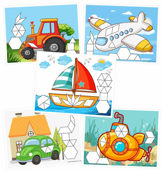 Transport Pattern Block Mats (10 Pages)